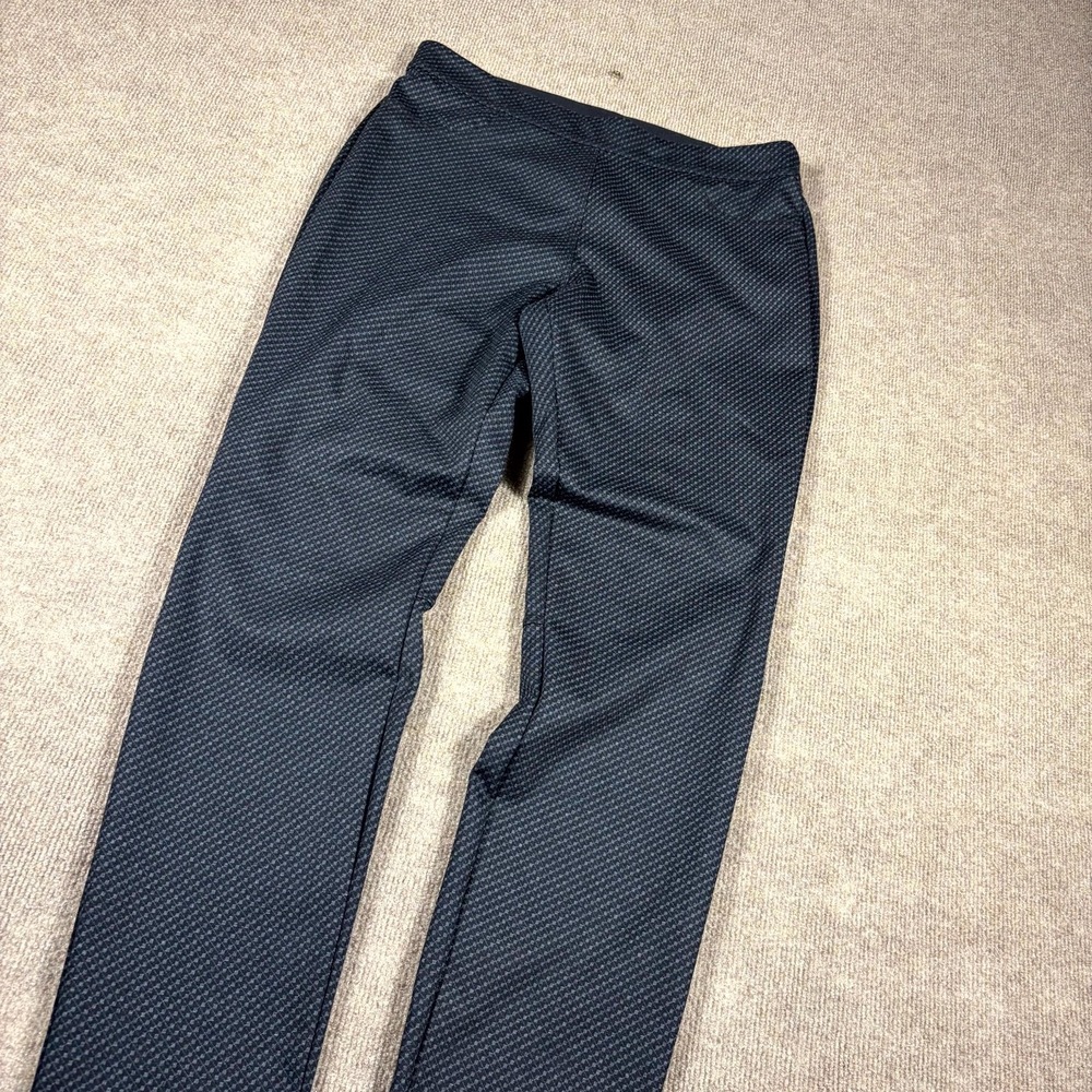 Max Studio Pants Womens Large Black Micro Dotted Stretch Mid Rise Elastic Waist